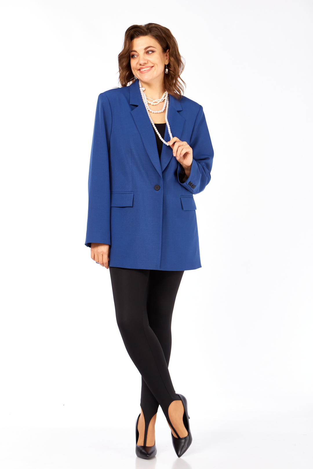 Жакет Ольга Стиль С986 синий - фото 3