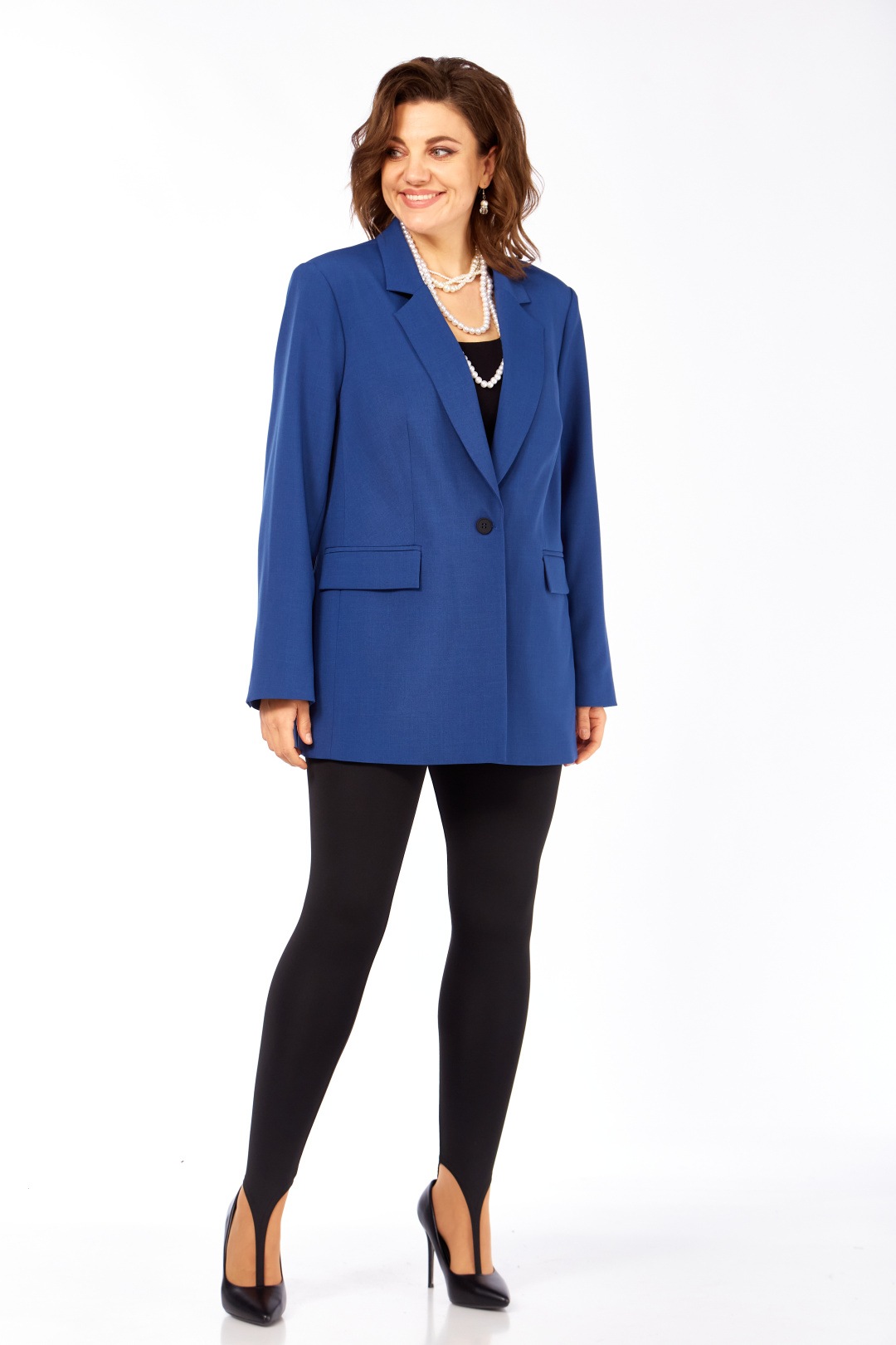 Жакет Ольга Стиль С986 синий - фото 4
