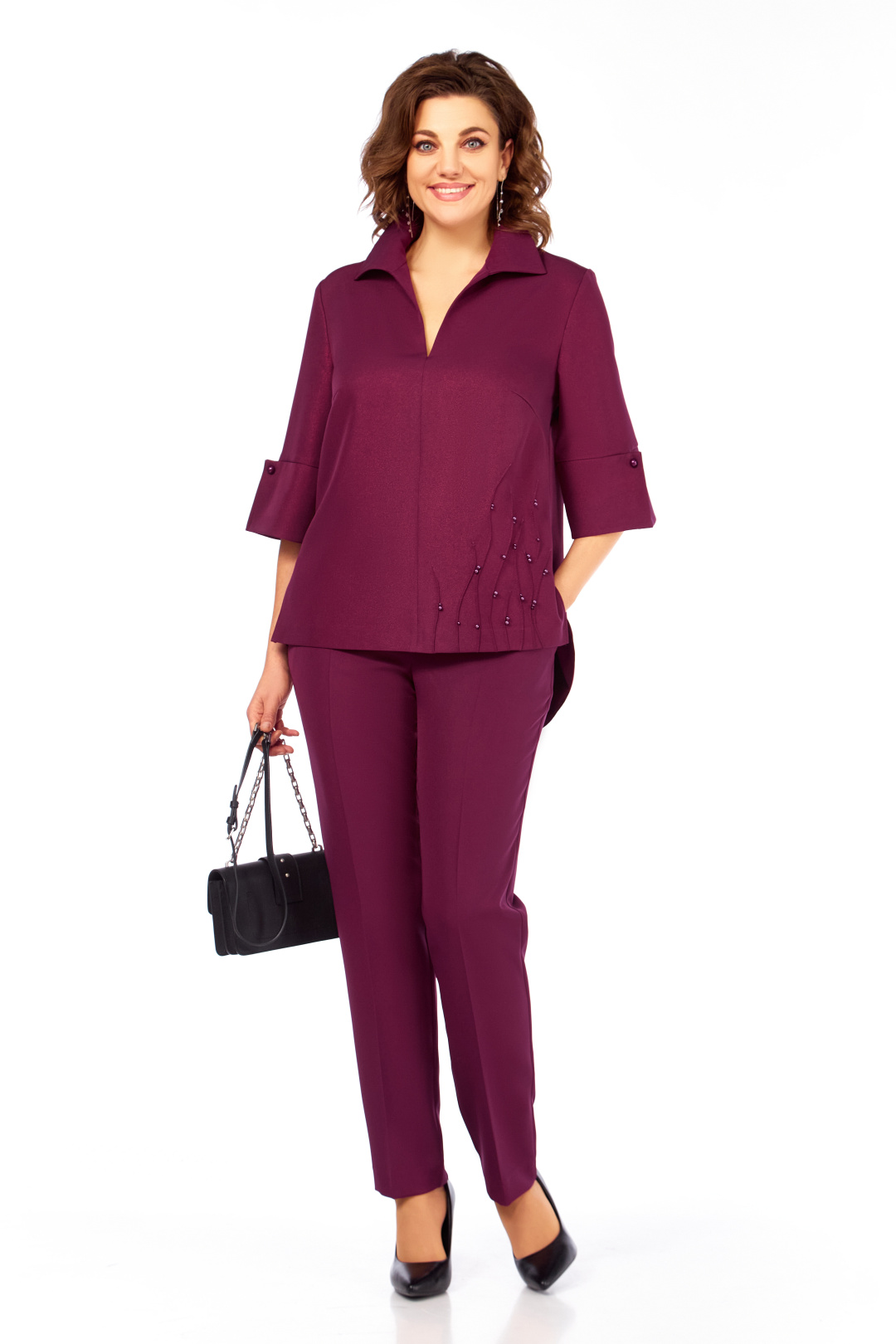 Костюм Ольга Стиль С987 бургунди - фото 4
