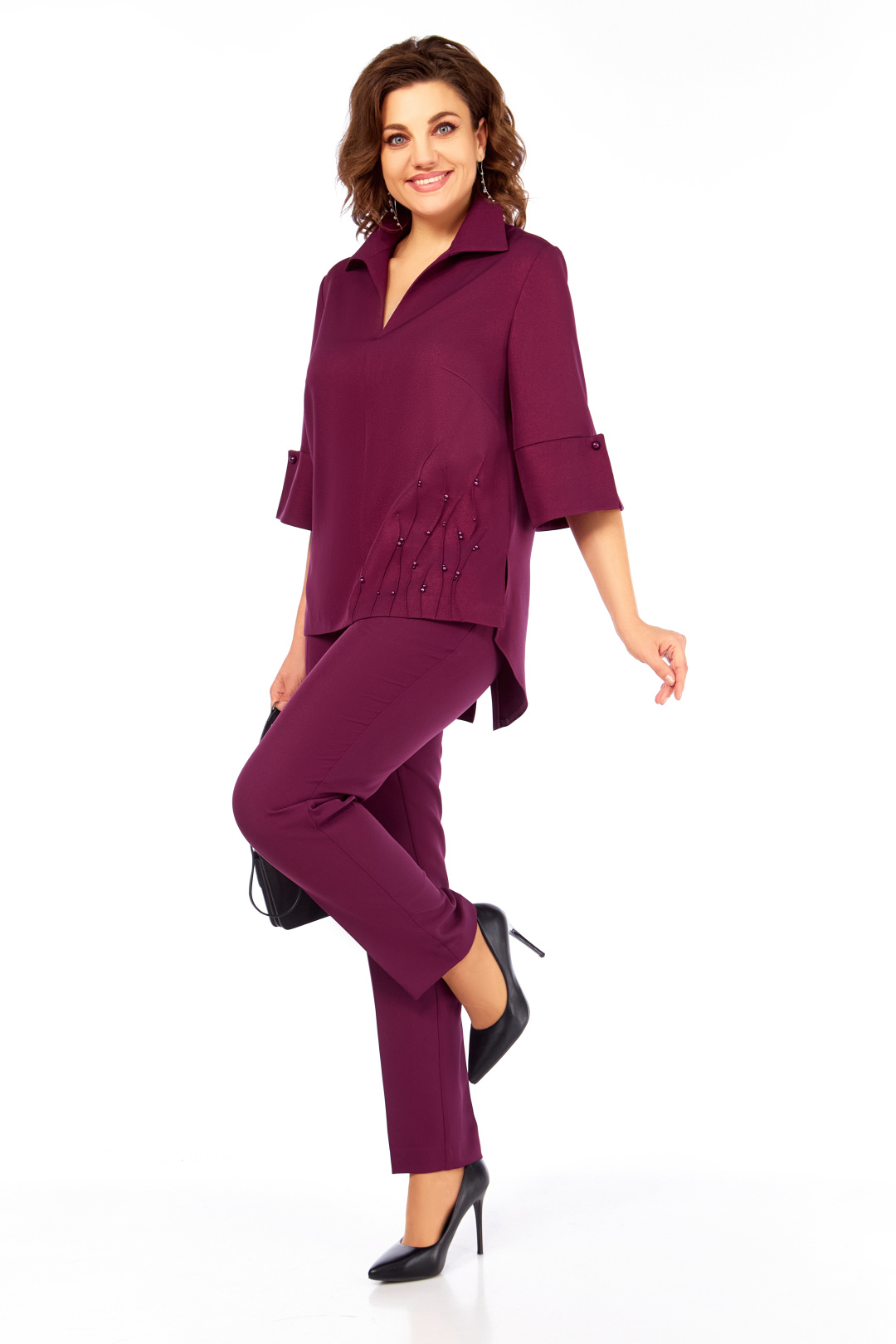 Костюм Ольга Стиль С987 бургунди - фото 5