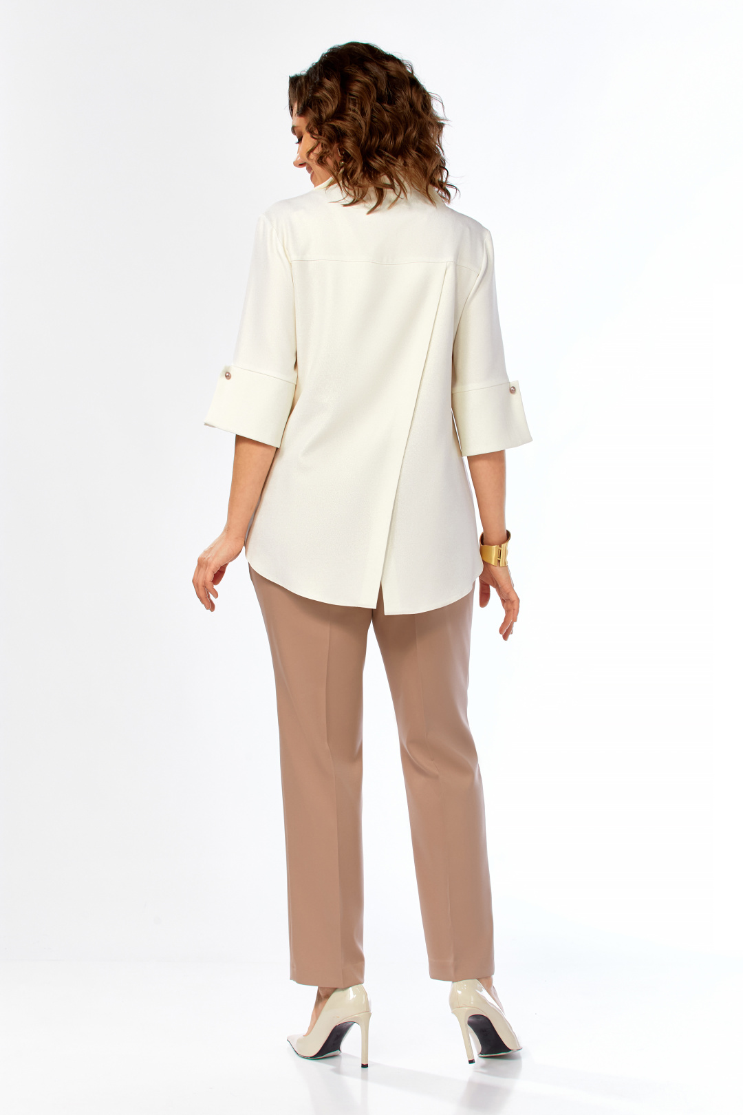 Костюм Ольга Стиль С987 молочно-коричневый - фото 3