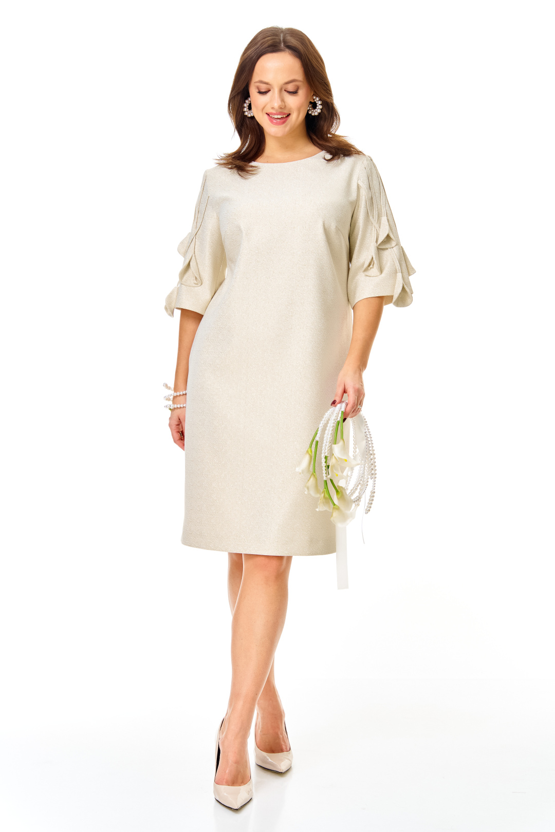 Платье Ольга Стиль С990 беж - фото 3