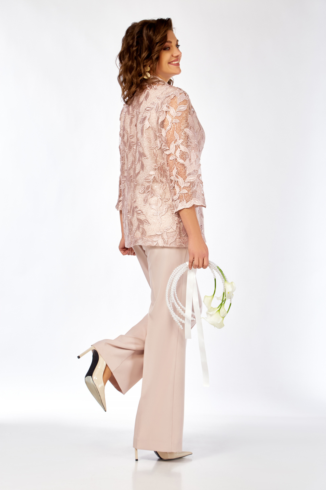 Костюм Ольга Стиль С996 пудрово-розовый - фото 2