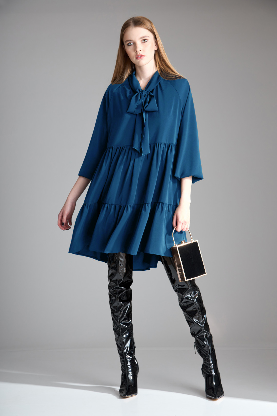 Платье ОрхидеяЛюкс 1117 синий - фото 1