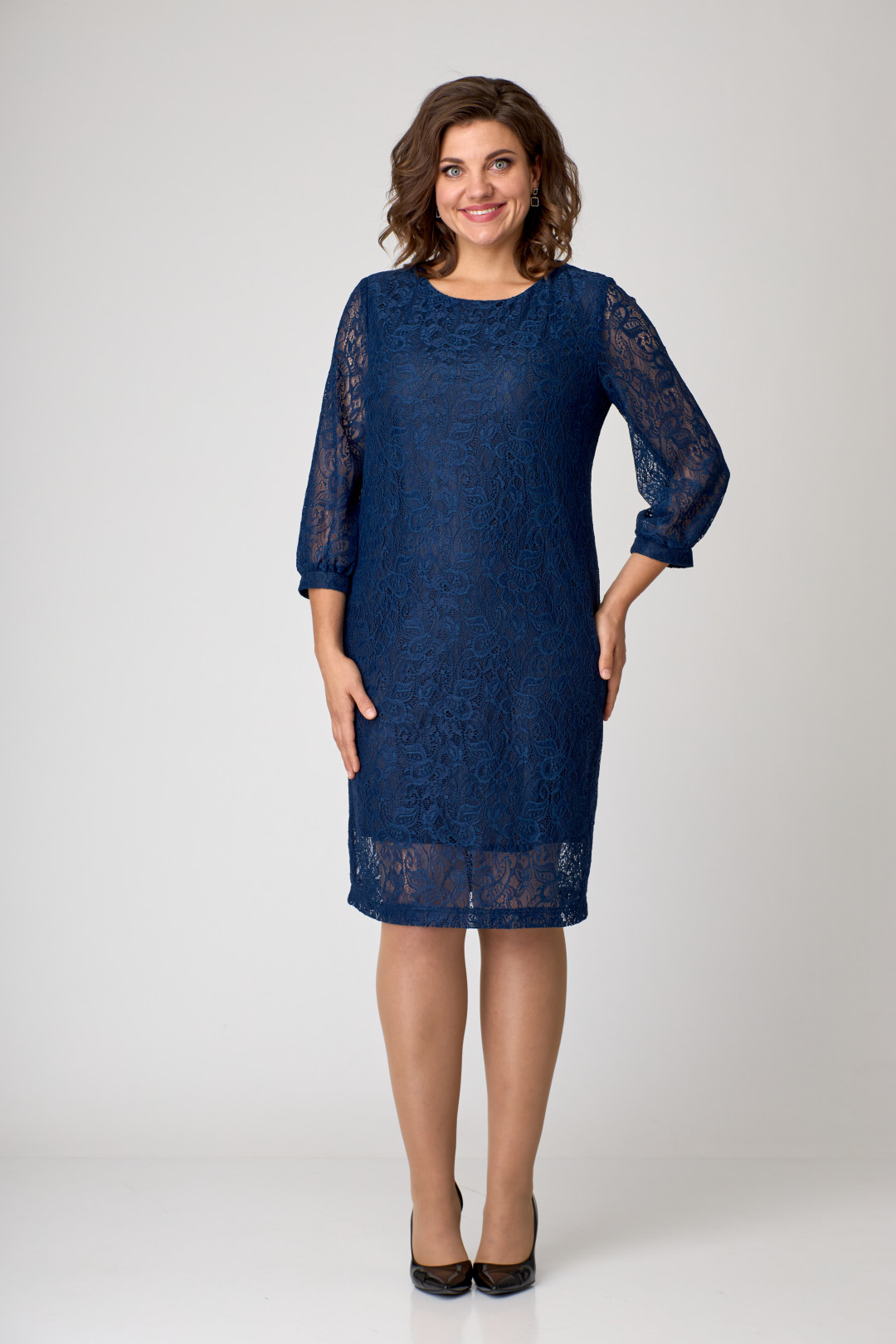 Платье ОрхидеяЛюкс 1214 темно-синий - фото 5