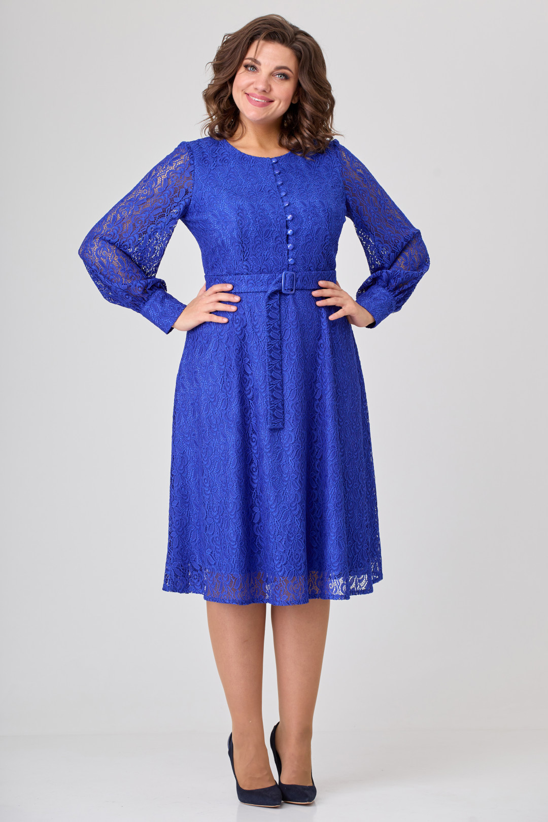 Платье ОрхидеяЛюкс 1227 васильковый - фото 3