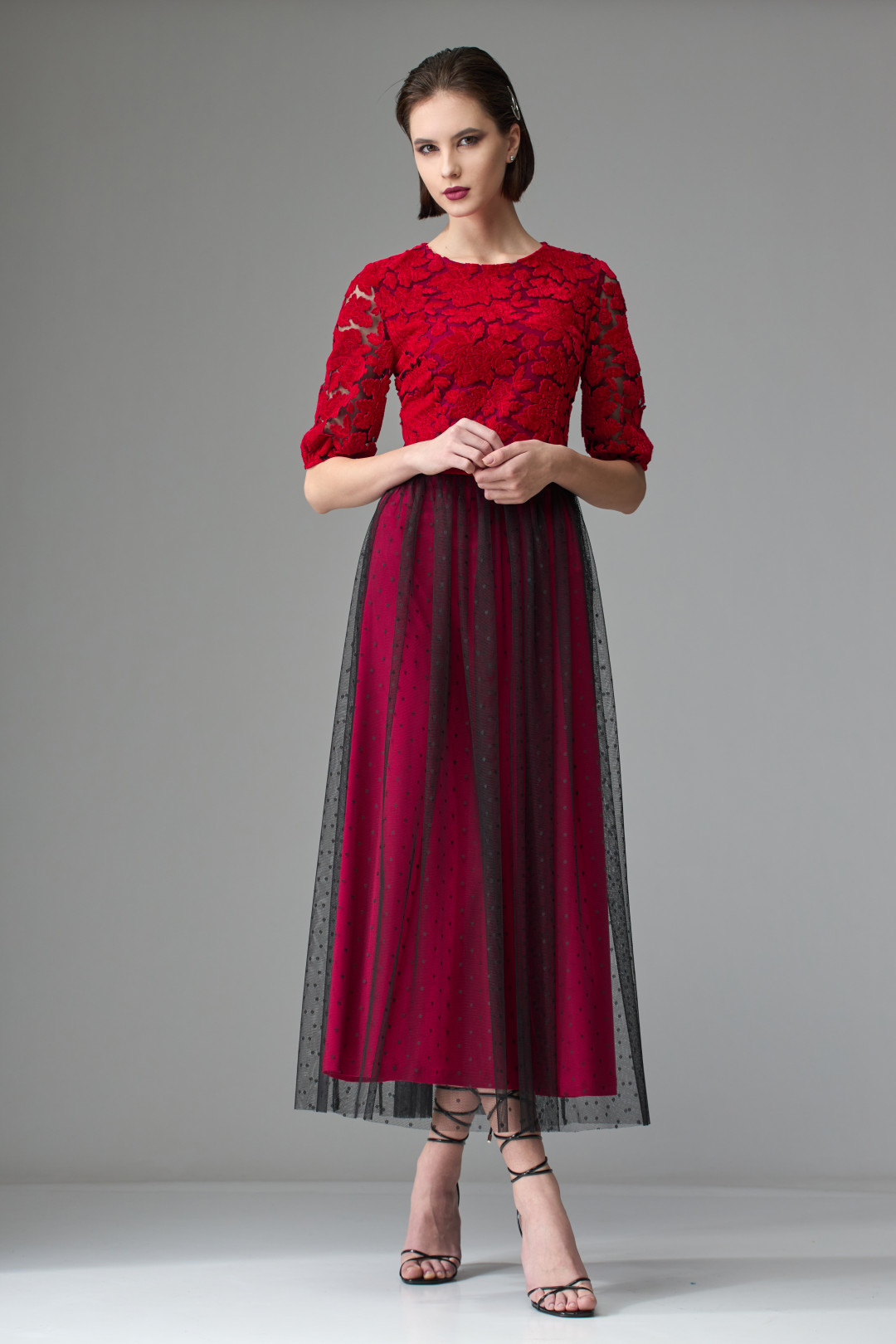 Платье ОрхидеяЛюкс 1231-1 алый - фото 6