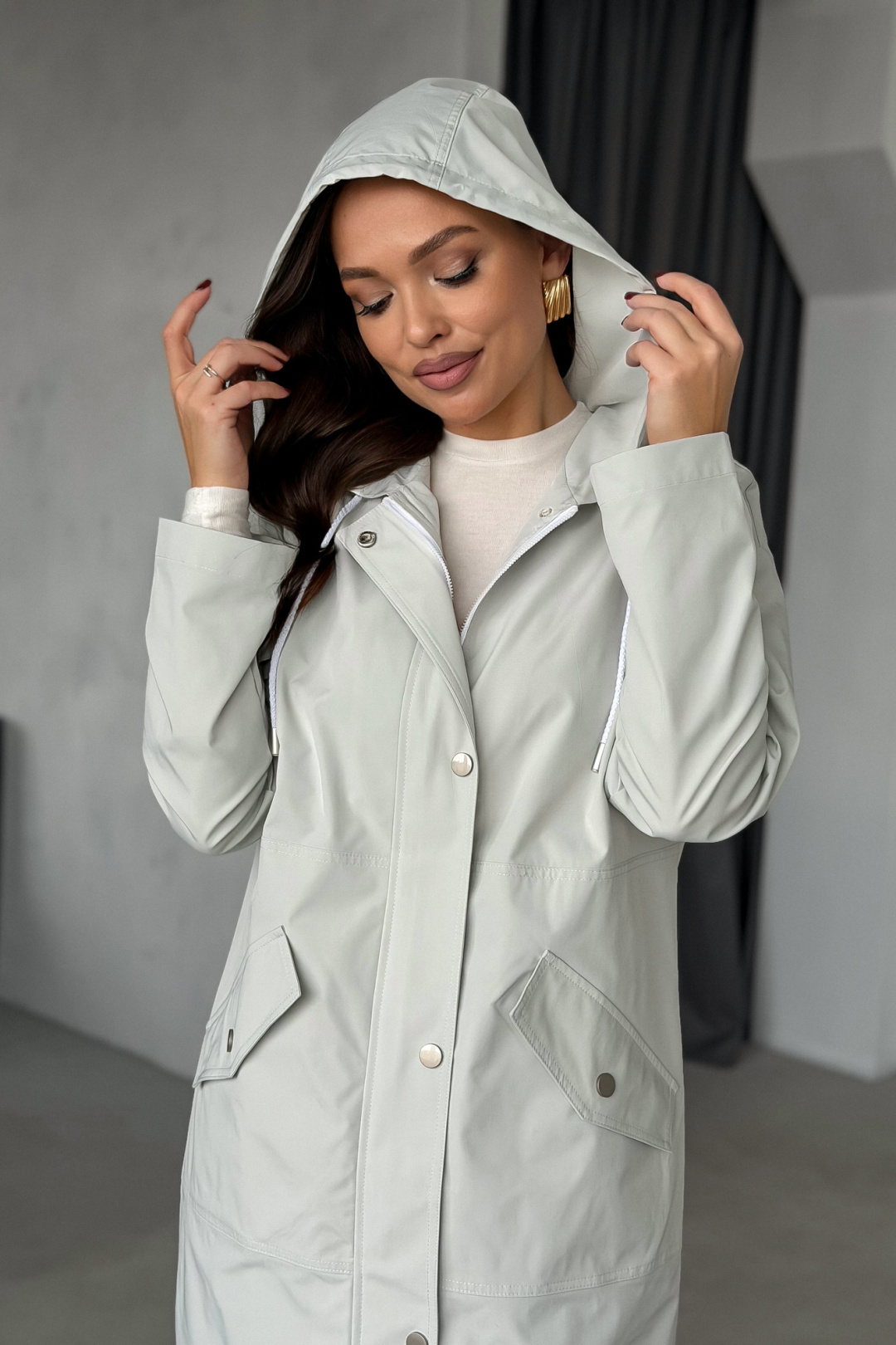 Куртка PRATA wear 032 светло-серый - фото 6