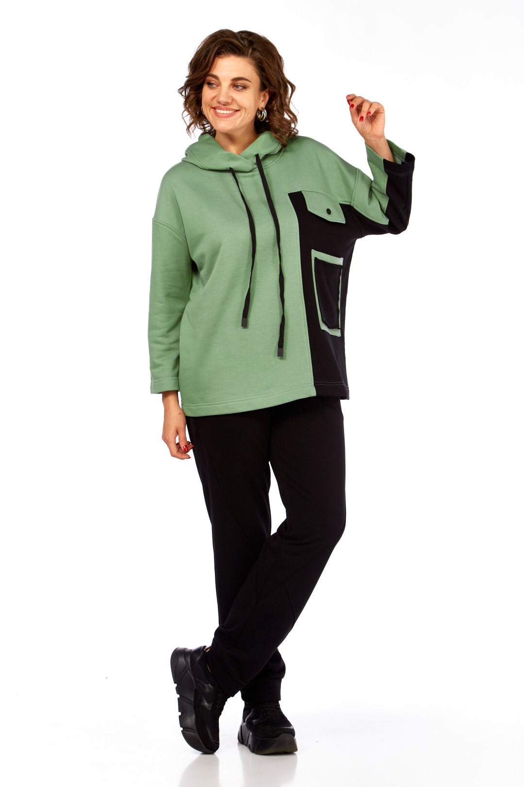 Костюм RISHELIE 999 зеленый + черный - фото 1