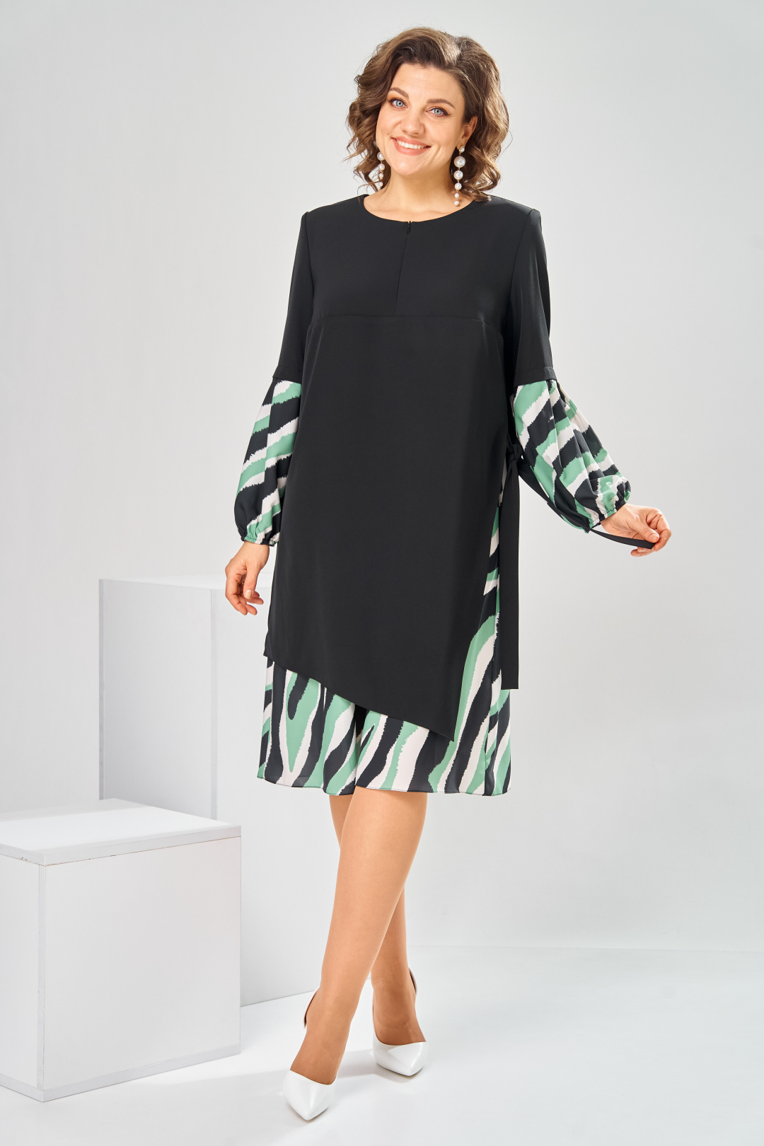 Платье Romanovich Style 1-2630 черно-зеленый - фото 2