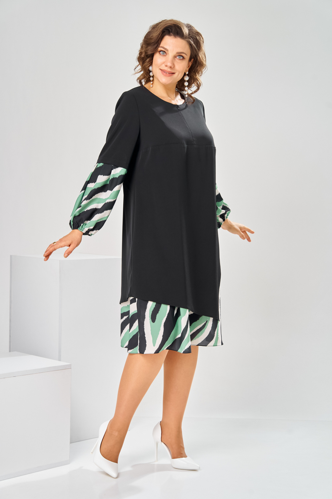 Платье Romanovich Style 1-2630 черно-зеленый - фото 3