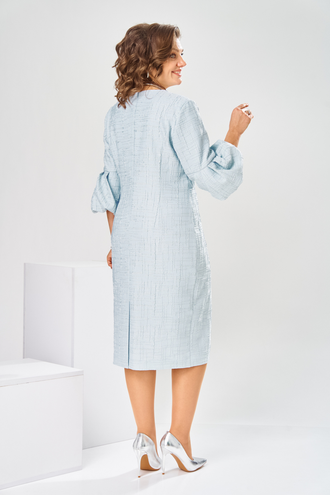 Платье Romanovich Style 1-2809 голубой + штрихи