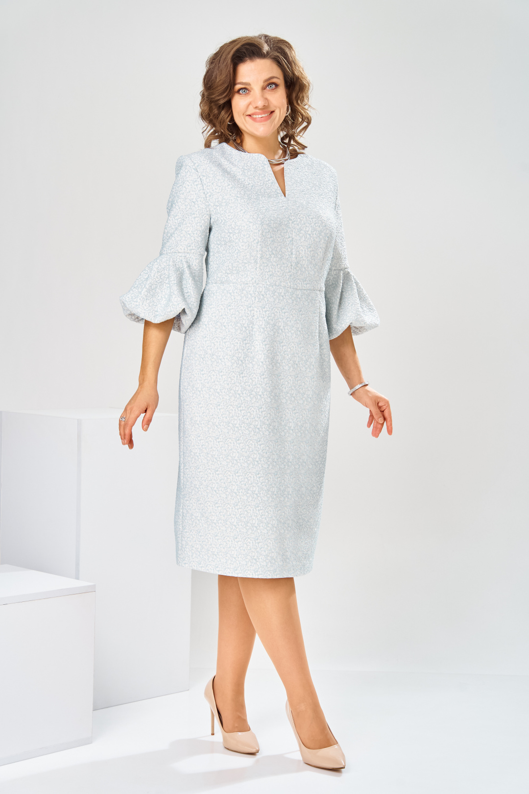 Платье Romanovich Style 1-2809 голубой + точка