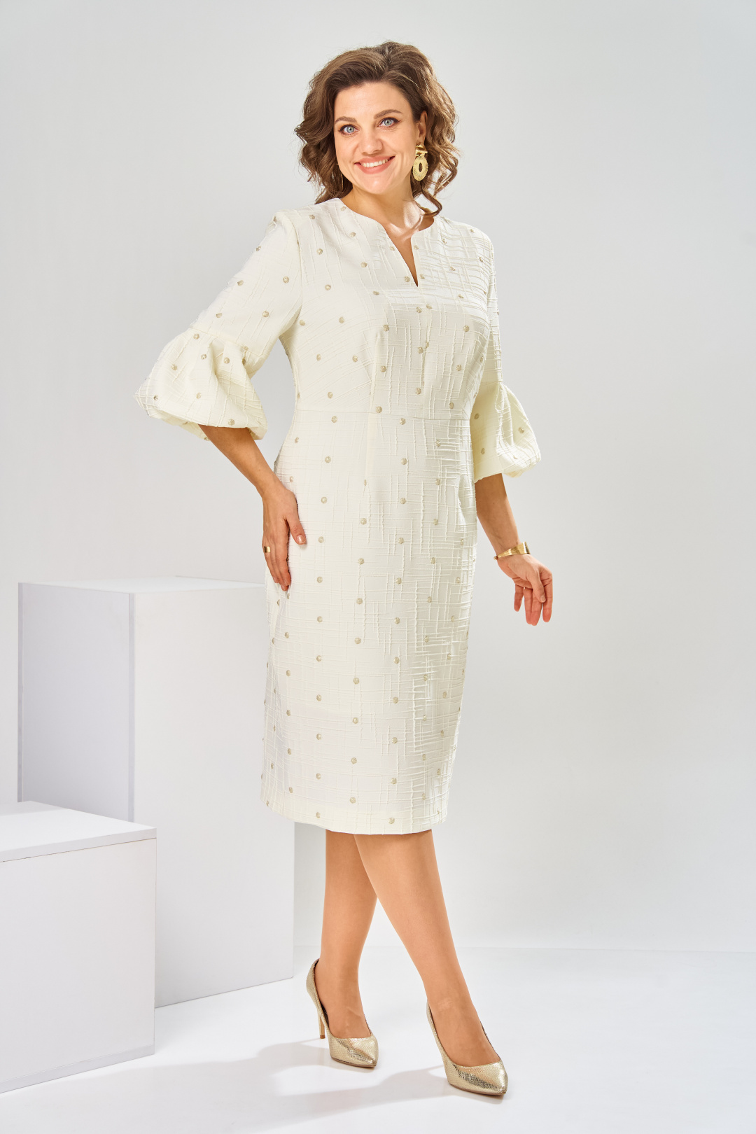 Платье Romanovich Style 1-2809 молочный-1 - фото 2