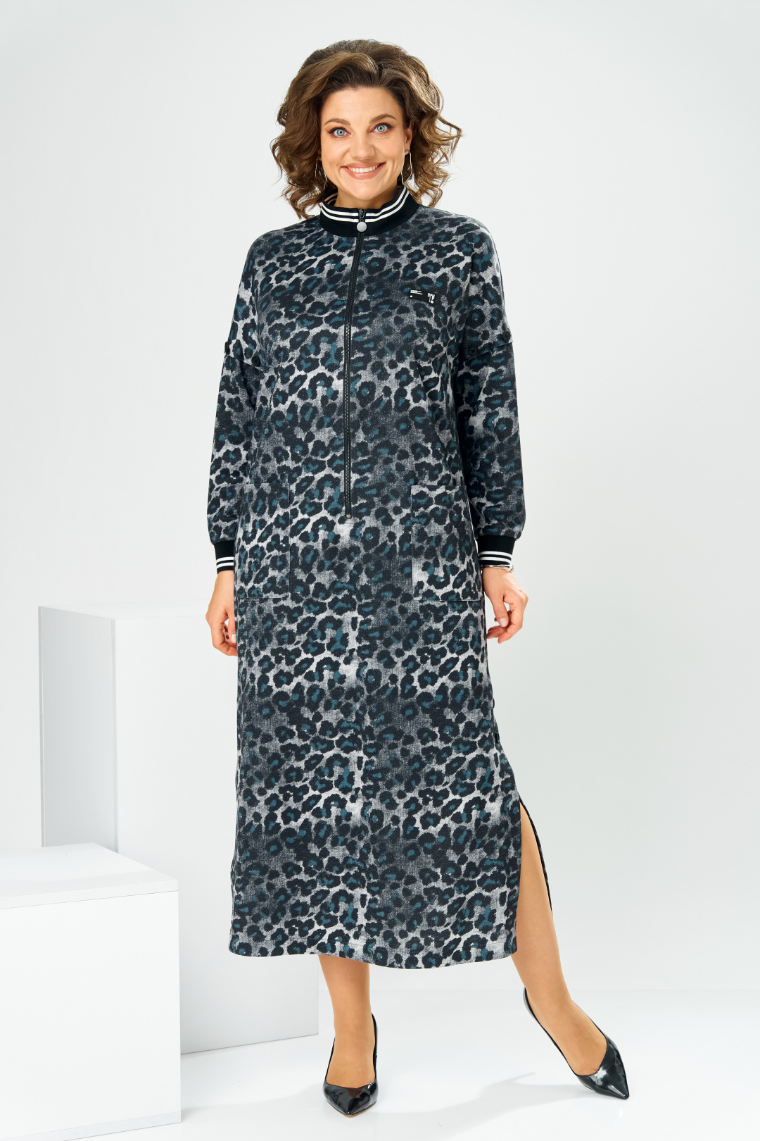 Платье Romanovich Style 1-2885 синий леопард - фото 1