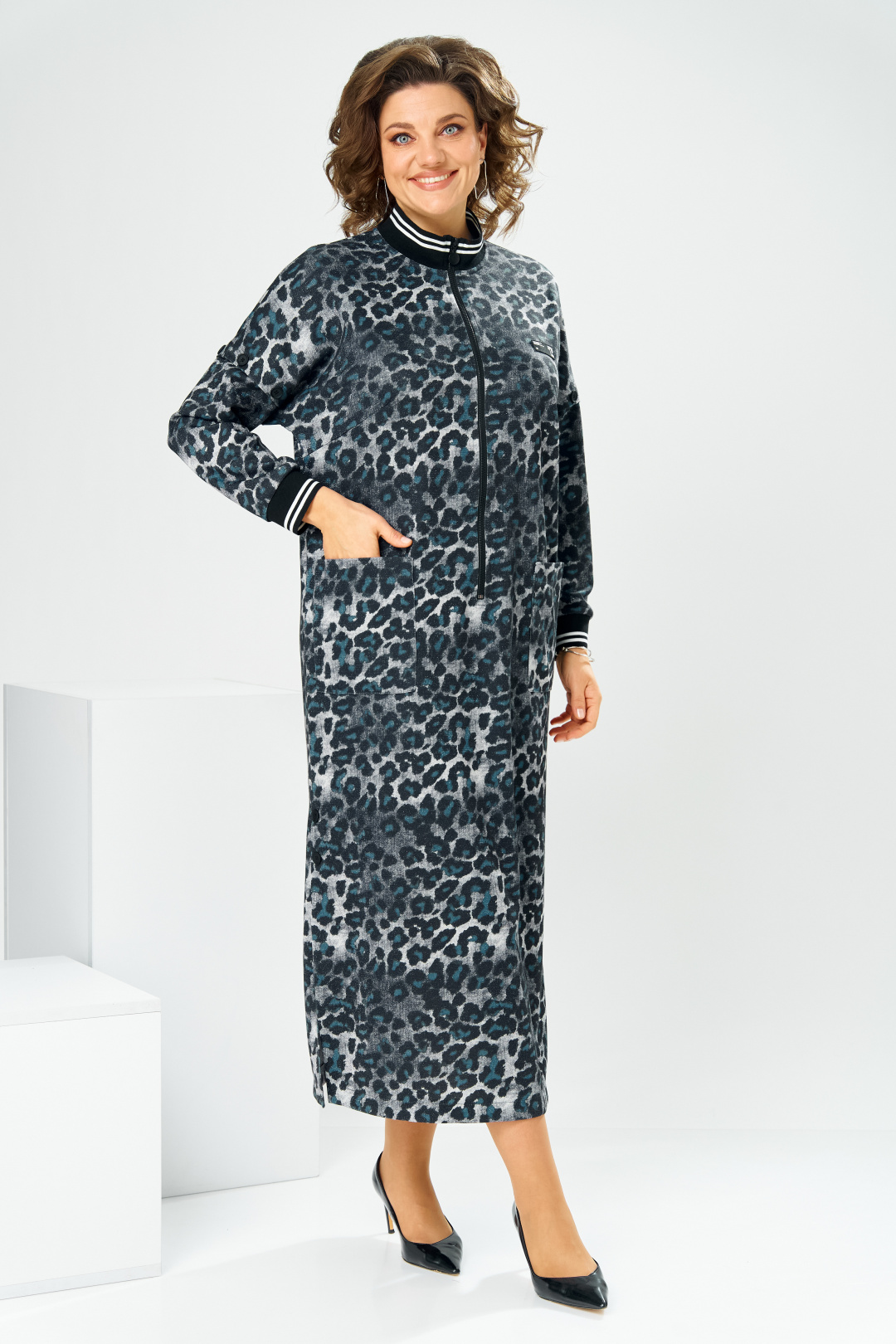 Платье Romanovich Style 1-2885 синий леопард - фото 2