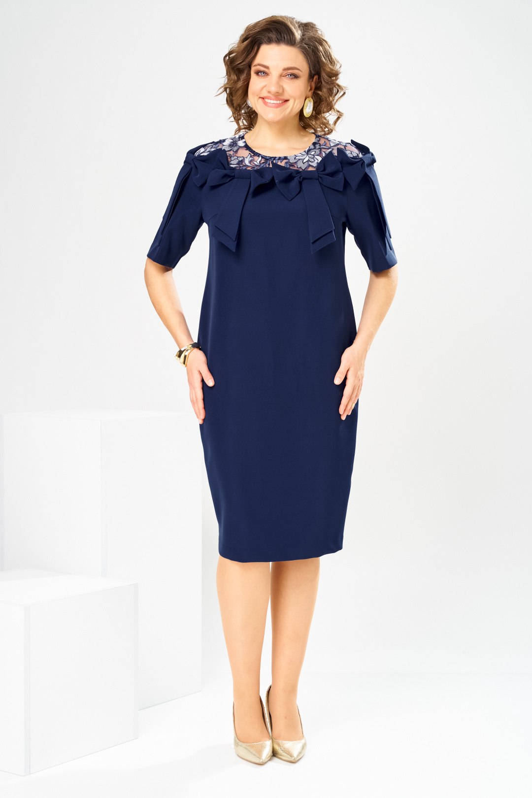 Платье Romanovich Style 1-2899 сине-белый - фото 2