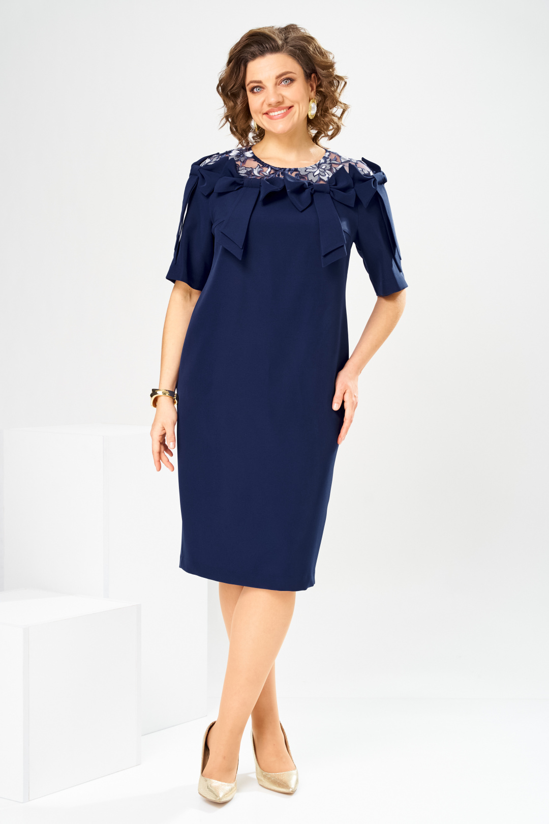 Платье Romanovich Style 1-2899 сине-белый - фото 6