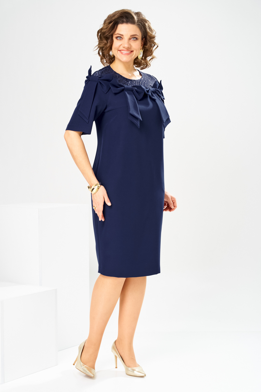 Платье Romanovich Style 1-2899 синий пайетки - фото 2