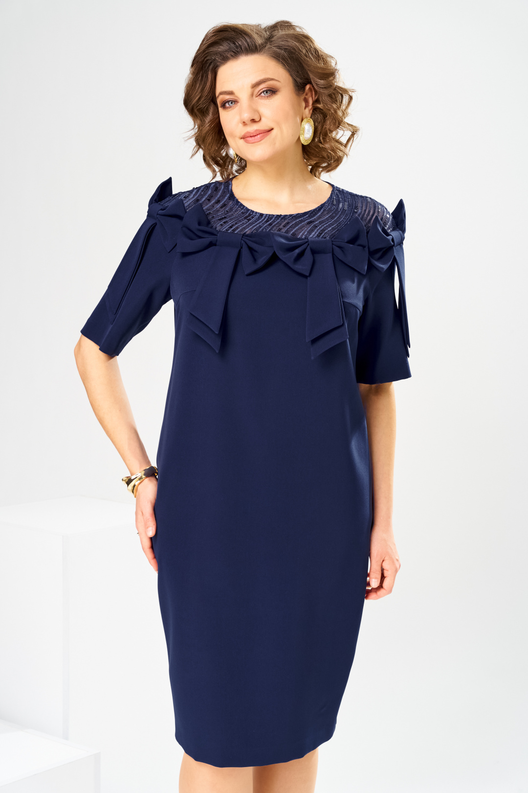 Платье Romanovich Style 1-2899 синий пайетки - фото 6