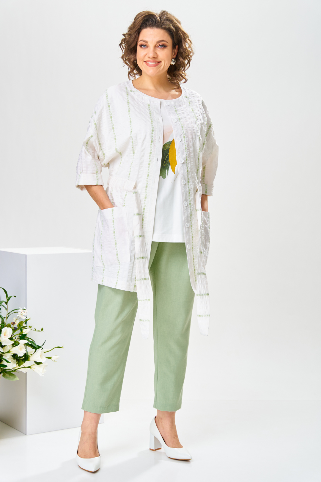 Костюм Romanovich Style 3-2377 белый/салатовый
