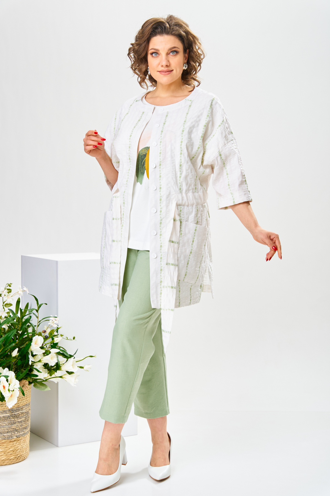 Костюм Romanovich Style 3-2377 белый/салатовый