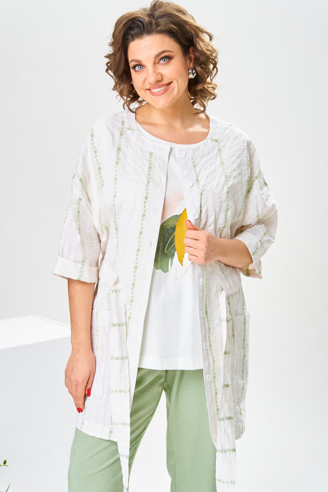 Костюм Romanovich Style 3-2377 белый/салатовый
