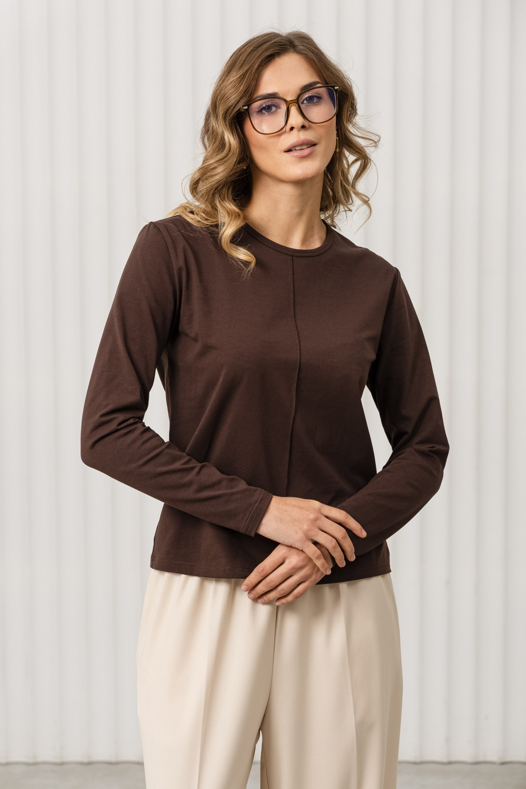 Джемпер Romgil РП0145-ХЛ2 темно-шоколадный - фото 1