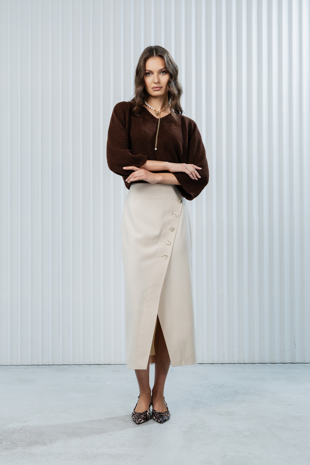 Юбка Romgil РТ0124-ВИ2 белый шоколад - фото 1