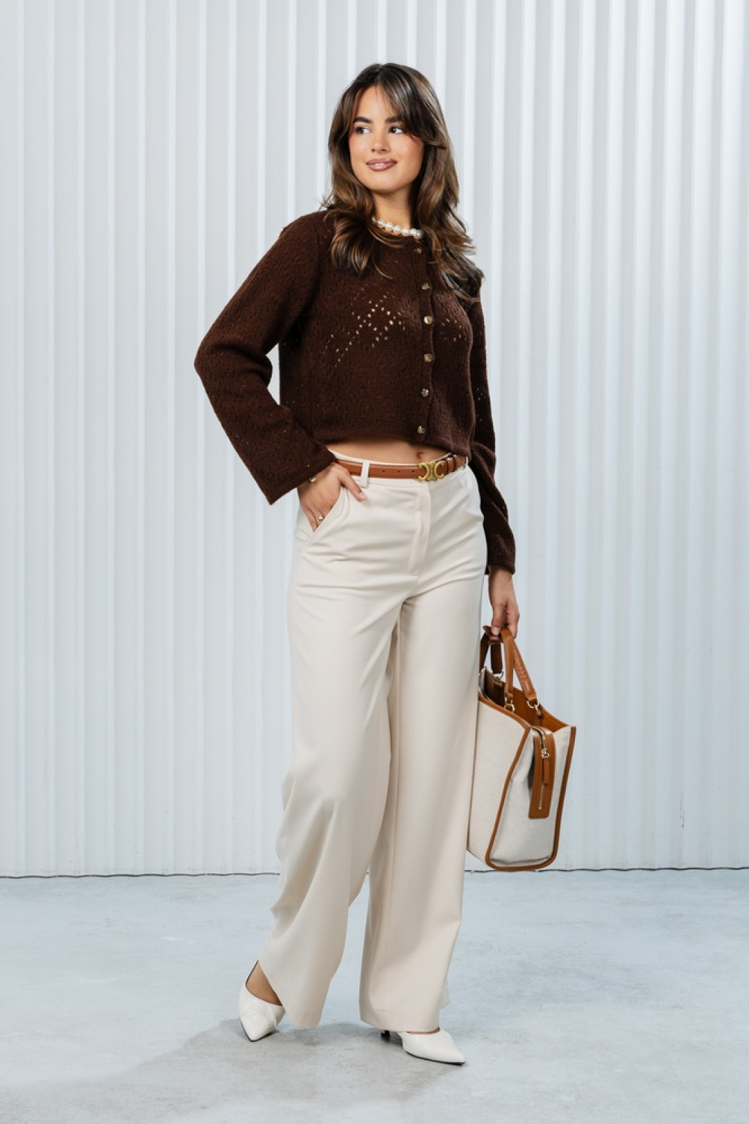 Брюки Romgil РТ0126-ВИ2 белый шоколад