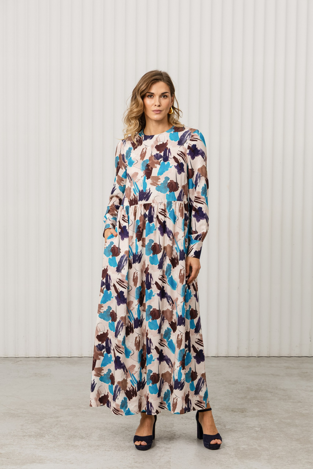 Платье Romgil РТ0131-ВИ2 молочный, шоколадный, темно-розовый - фото 1