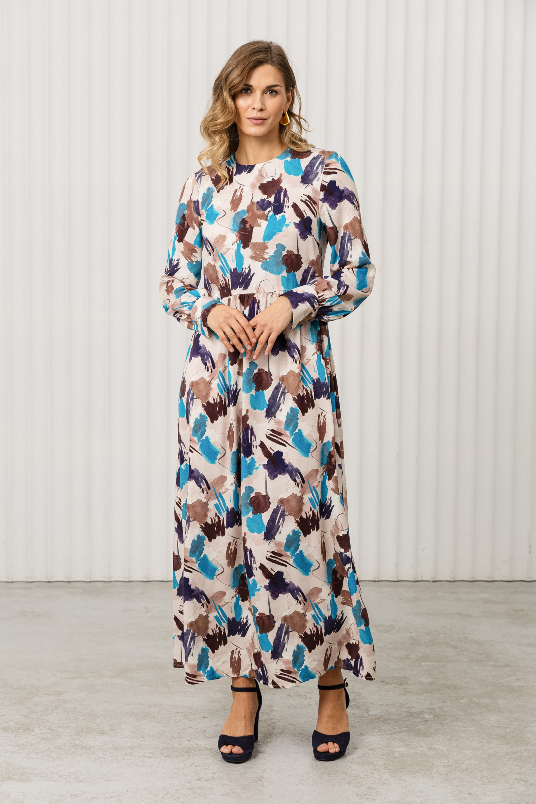 Платье Romgil РТ0131-ВИ2 молочный, шоколадный, темно-розовый - фото 4