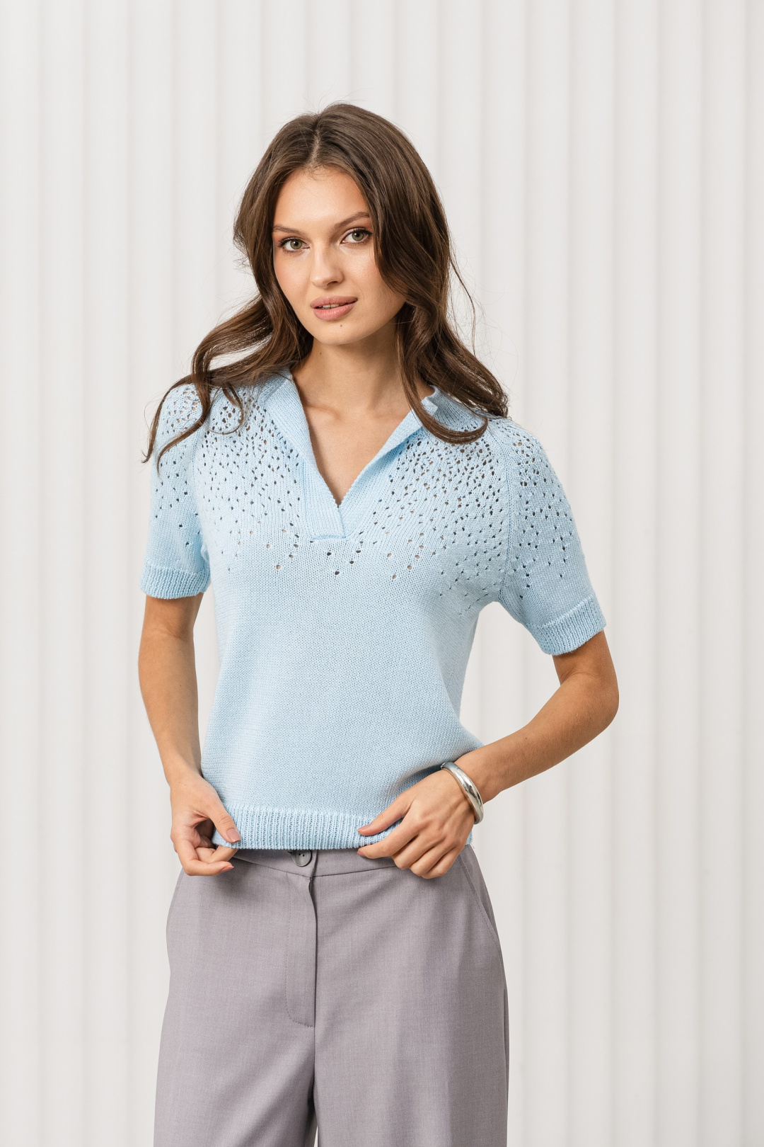 Джемпер Romgil РВ0368-ХЛ2 голубой - фото 1