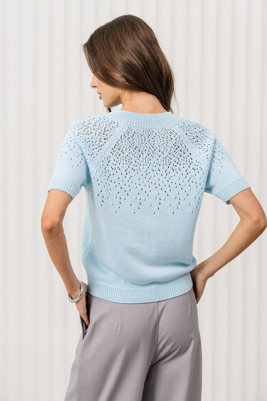 Джемпер Romgil РВ0368-ХЛ2 голубой - фото 3