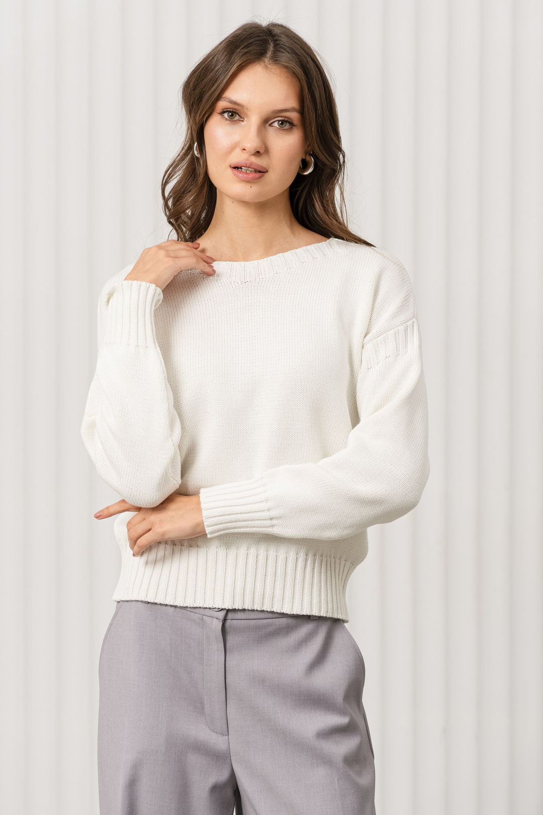 Джемпер Romgil РВ0371-ХЛ2 молочный - фото 5