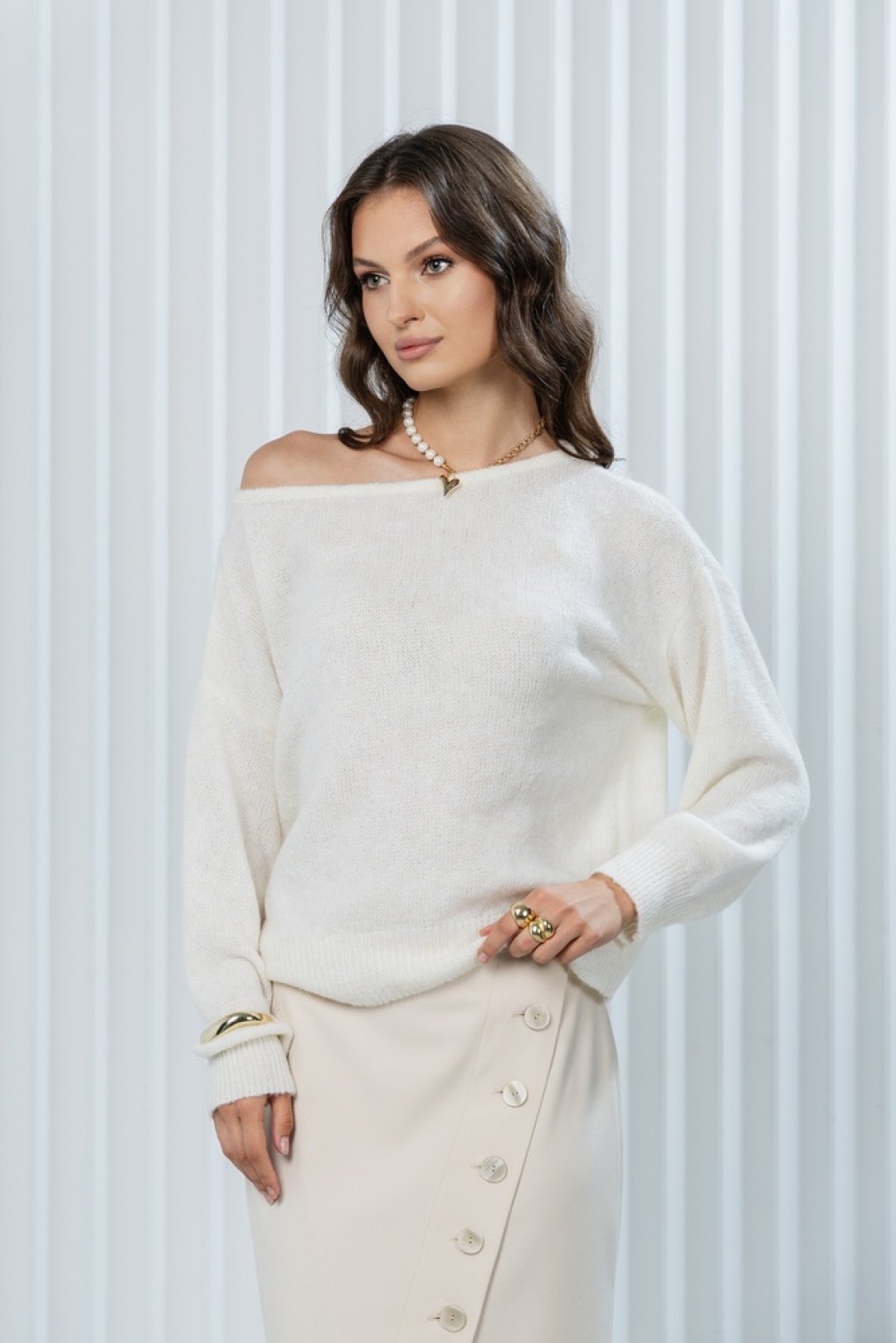 Джемпер Romgil РВ0373-АК2 молочный - фото 1