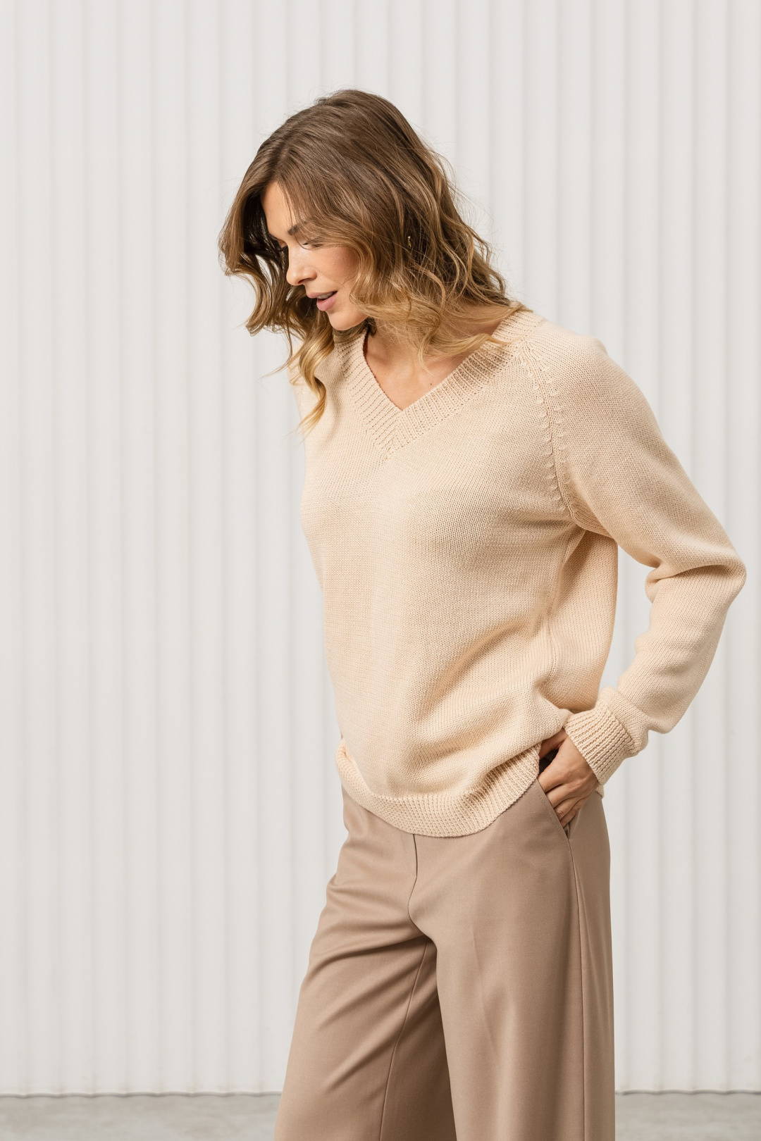 Джемпер Romgil РВ0380-ХЛ2 светло-бежевый - фото 4