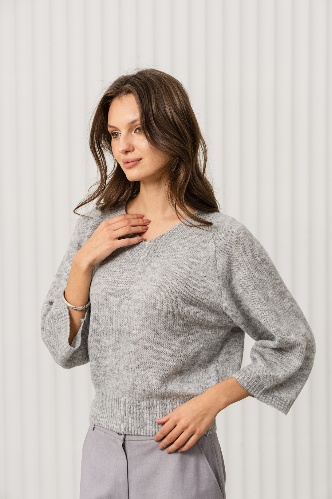 Джемпер Romgil РВ0381-АК2 светло-серый - фото 1