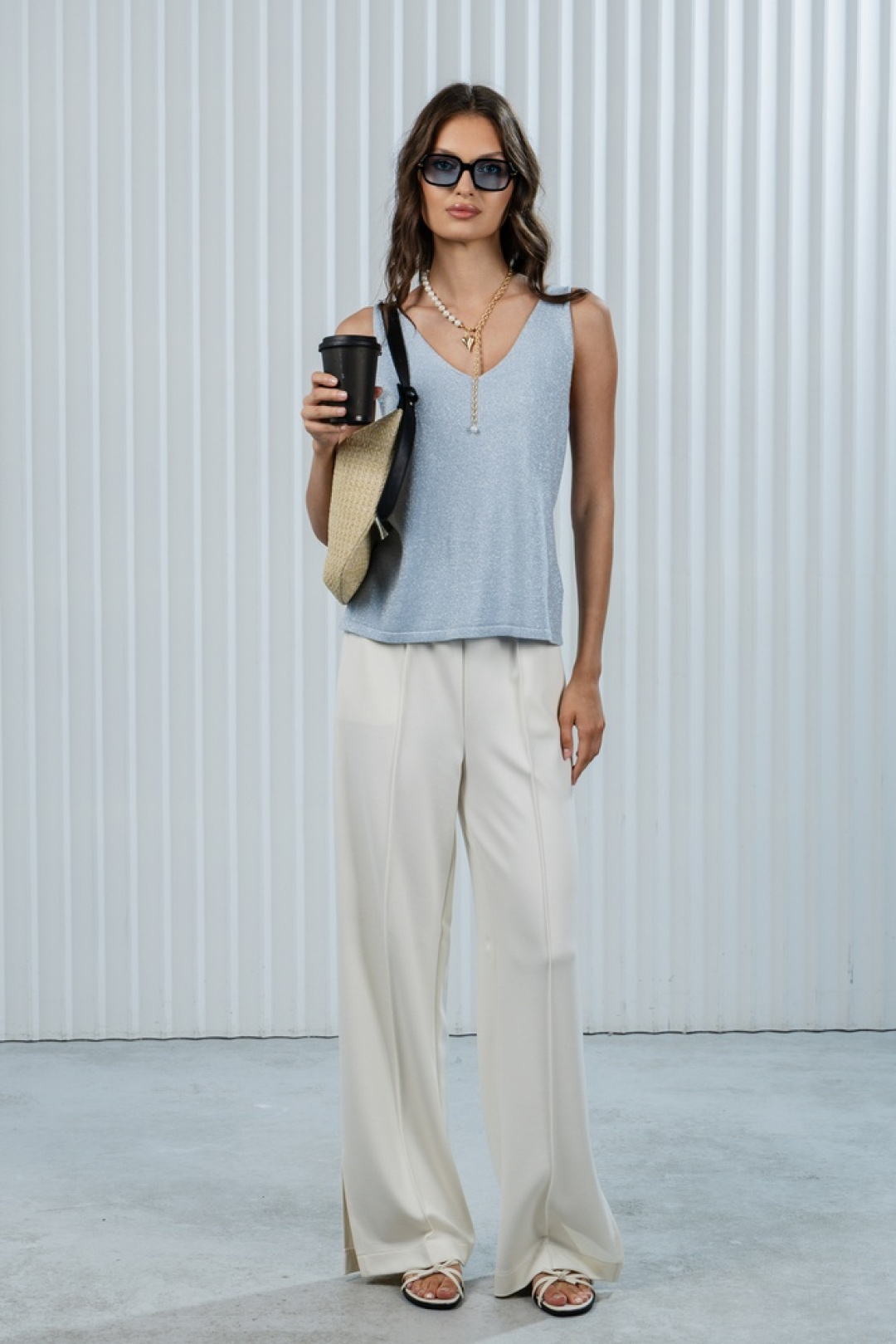 Топ Romgil РВ0385-ХМ2 бледно-голубой+серебро - фото 4