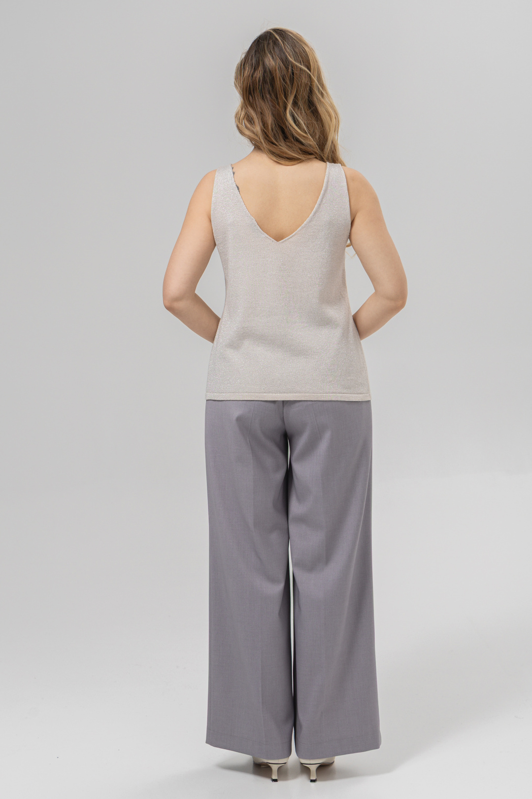 Топ Romgil РВ0385-ХМ2 кремовый + серебро - фото 2