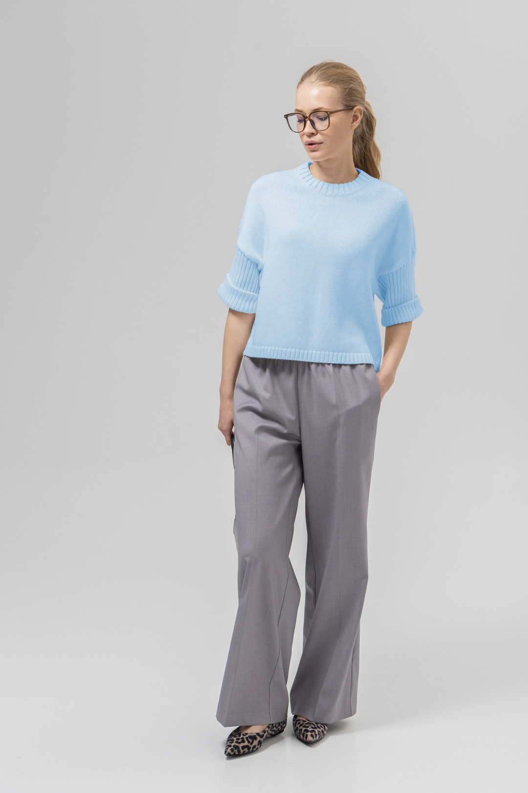 Джемпер Romgil РВ0386-ХЛ2 бледно-голубой - фото 1