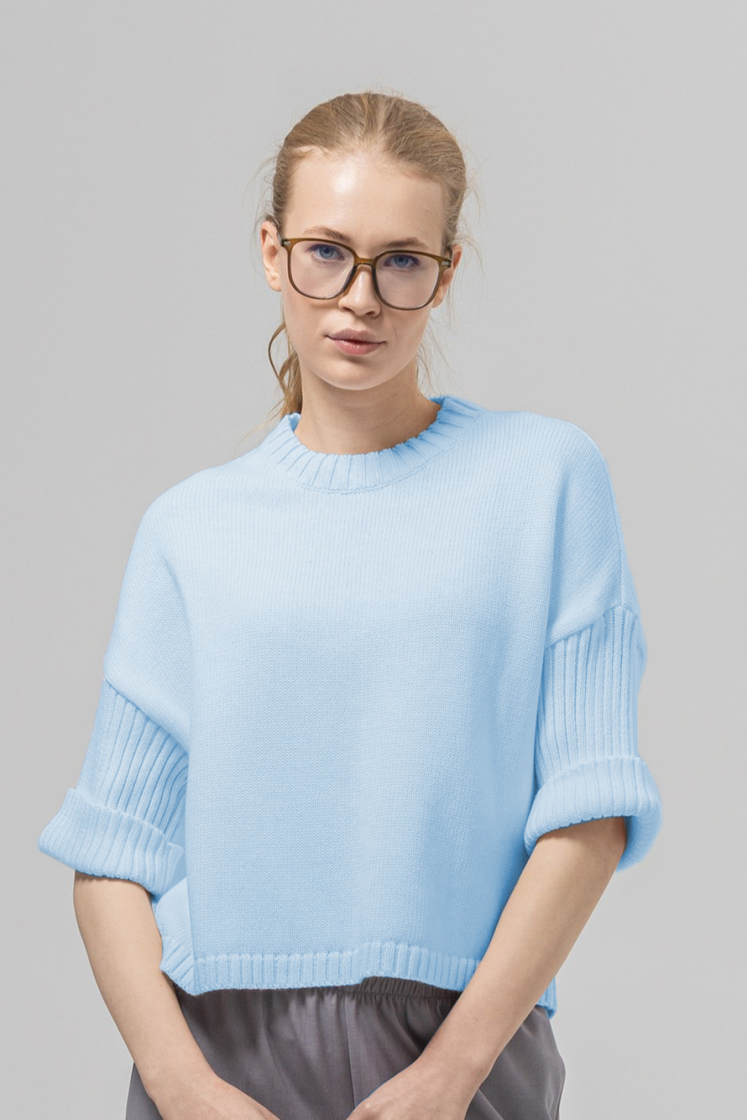 Джемпер Romgil РВ0386-ХЛ2 бледно-голубой - фото 2