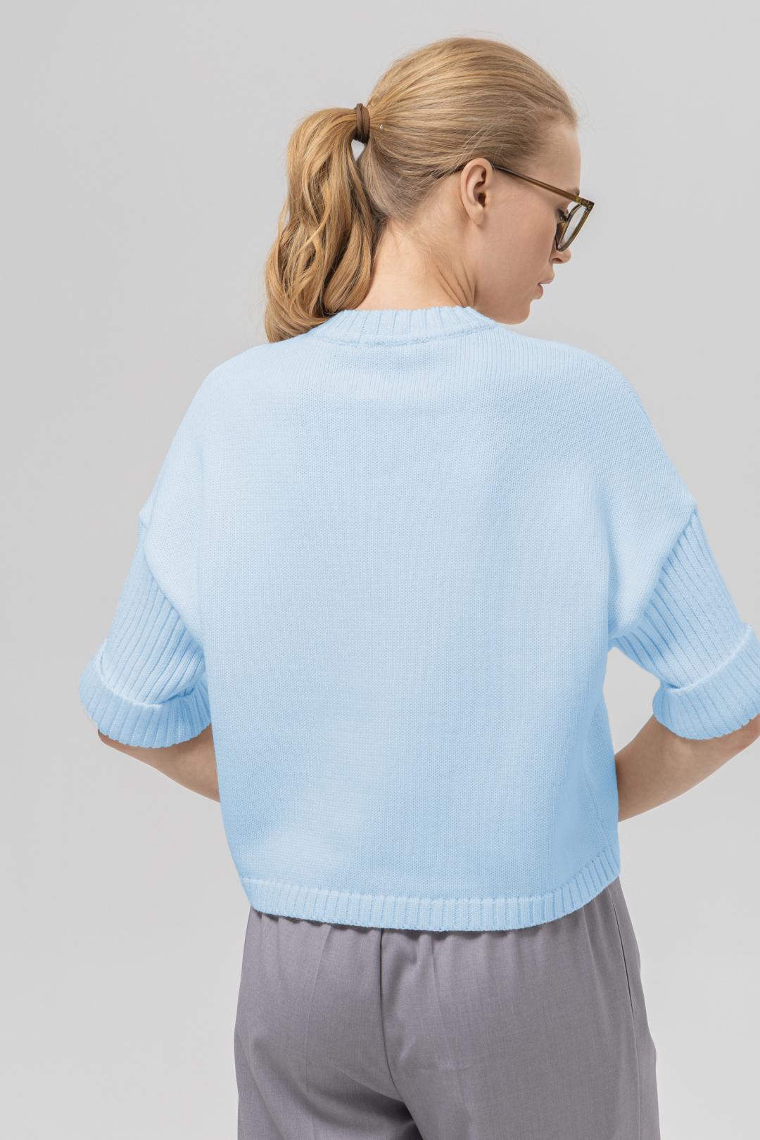 Джемпер Romgil РВ0386-ХЛ2 бледно-голубой - фото 3