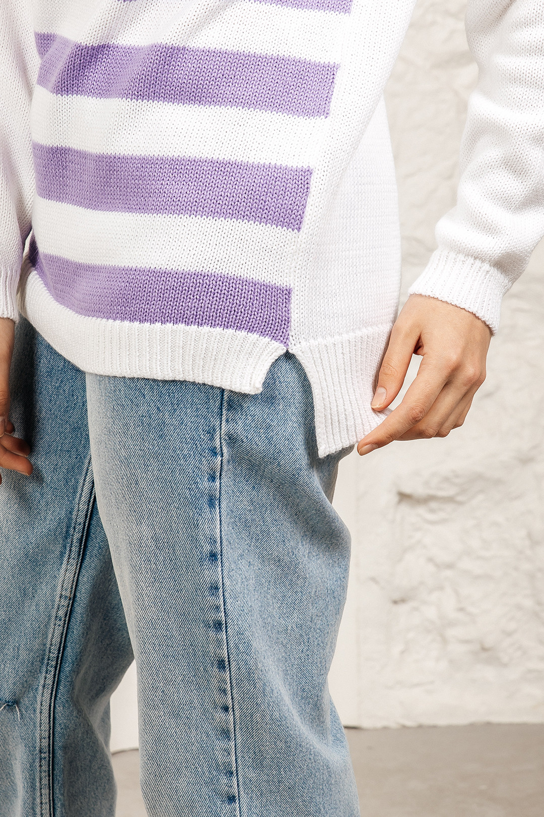 Джемпер Romgil ТЗ680Х белый, сиреневый - фото 3