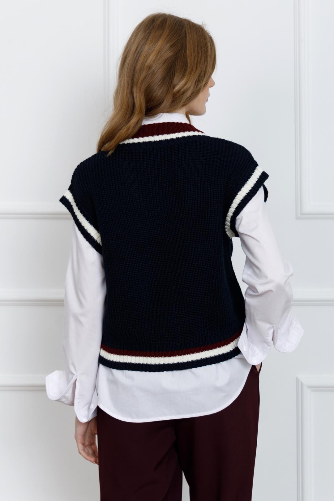 Жилет Romgil ТЗ905Ш темно-синий, молочный, красновато-бордовый - фото 2