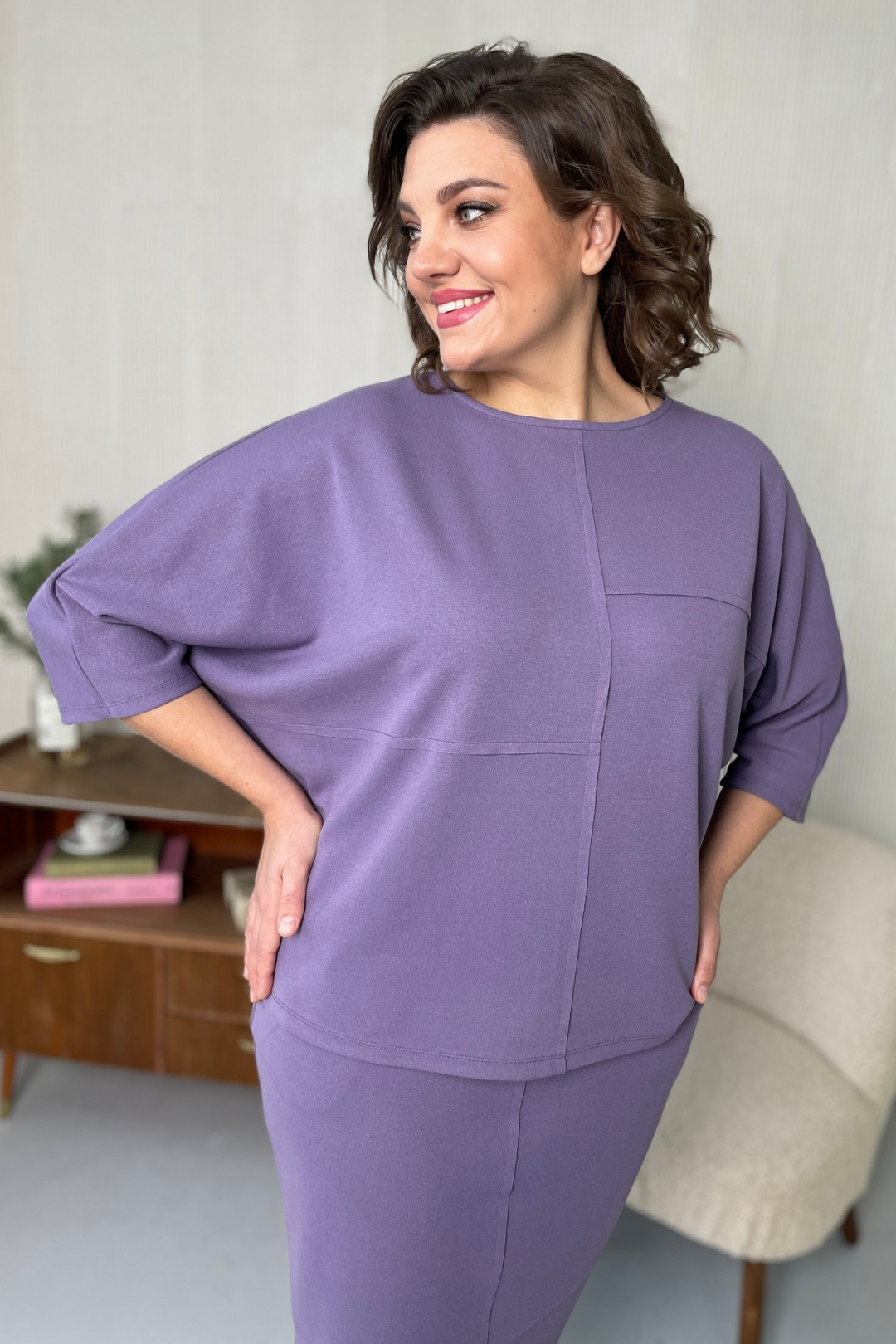 Джемпер Rumoda 2094 сиреневый - фото 3