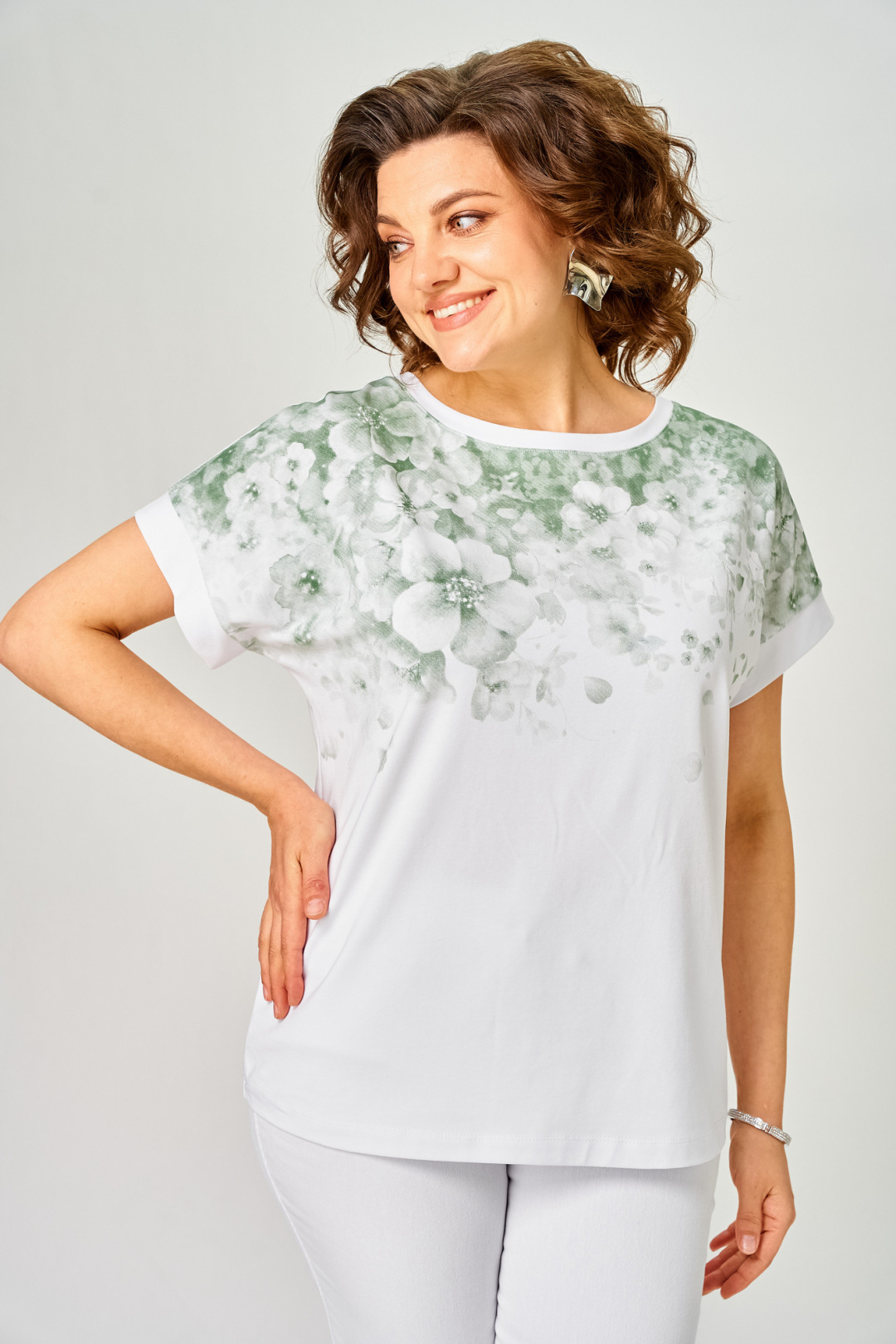 Футболка Rumoda 2258 зеленый+белый