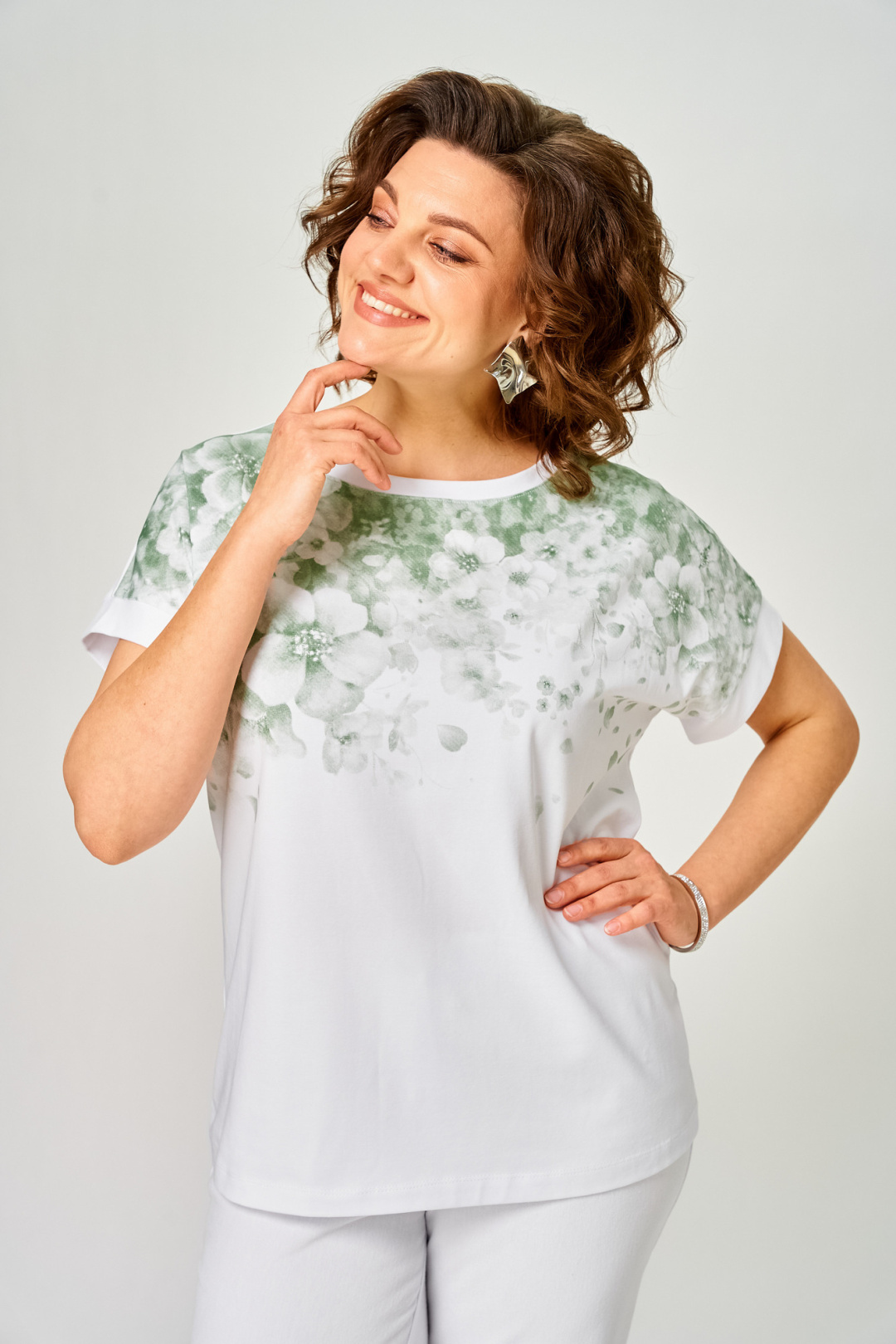 Футболка Rumoda 2258 зеленый+белый