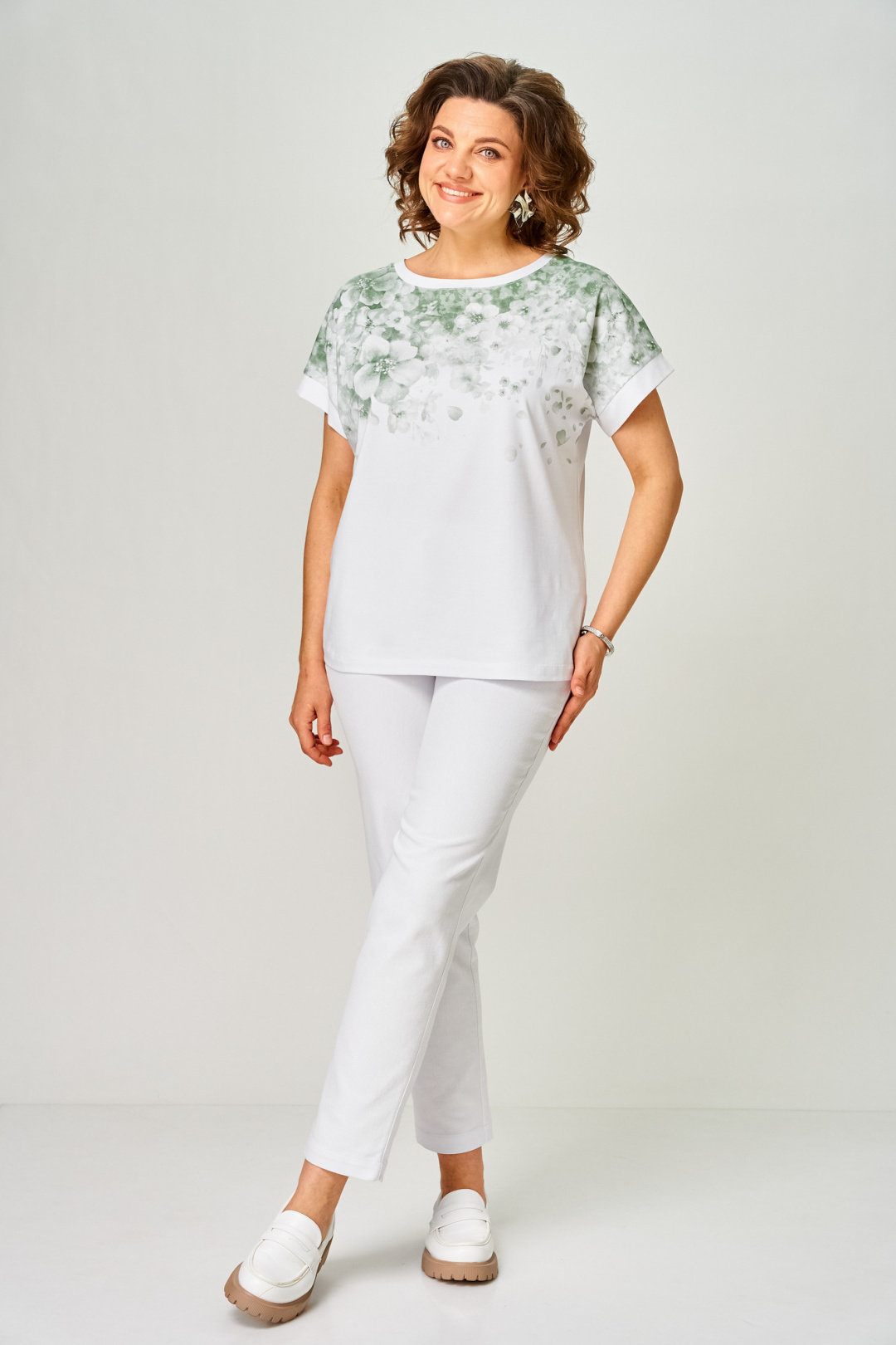 Футболка Rumoda 2258 зеленый+белый