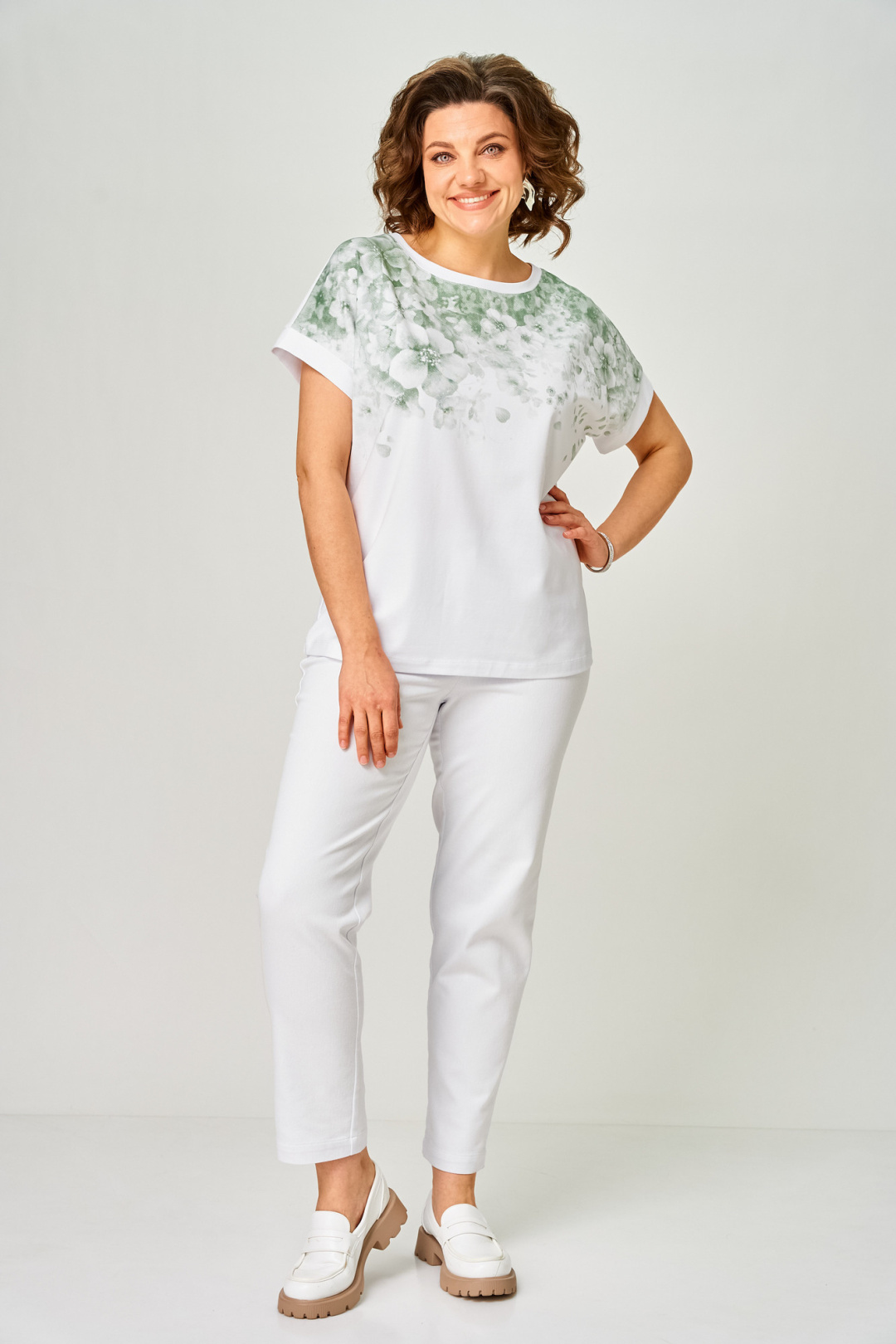 Футболка Rumoda 2258 зеленый+белый